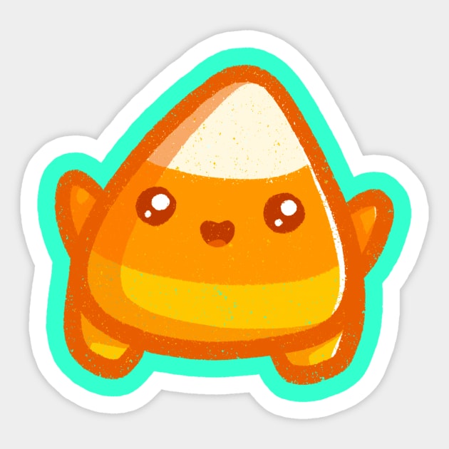 Super Cute Candy Corn - Kawaii Candy Corn Sticker by perdita00